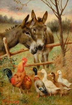 unknow artist Cocks and horses109 oil painting picture